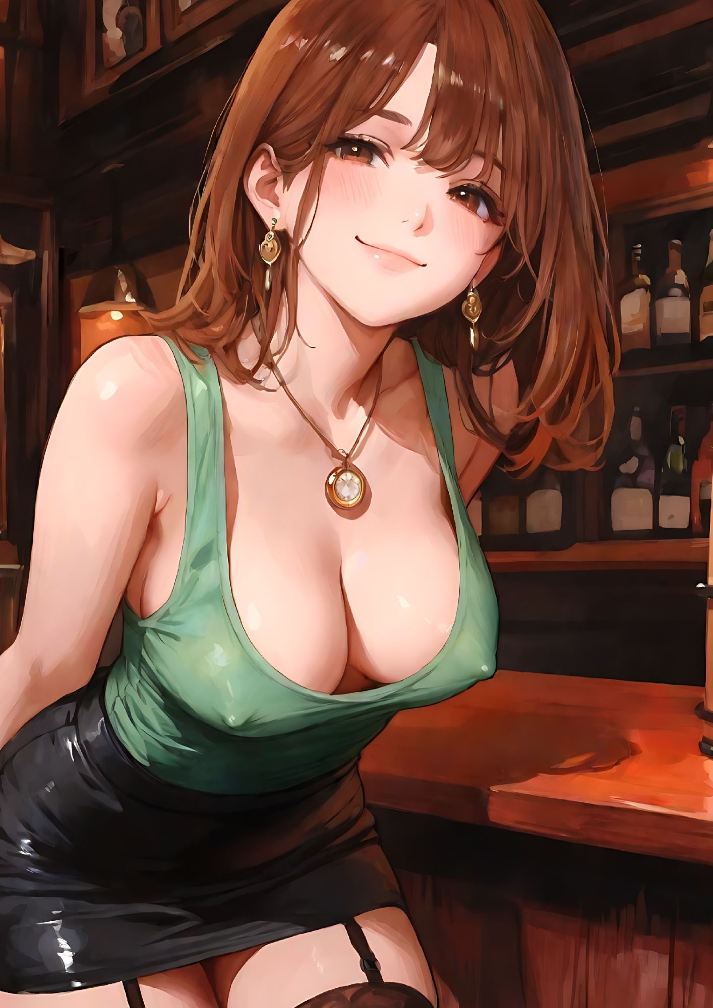 Hentai manga Girls, Playing with the waitress, 220 images.