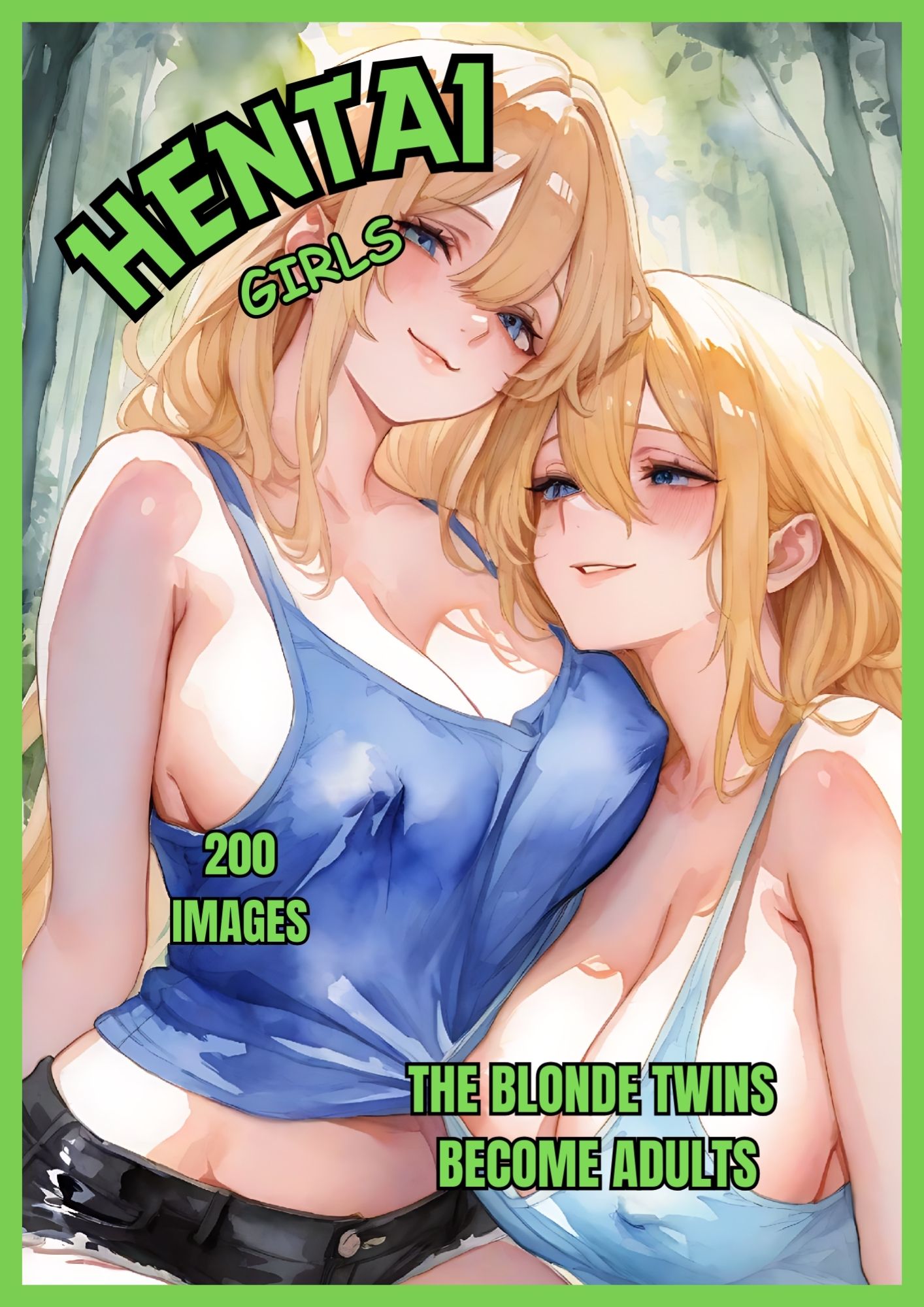 Hentai manga girls, The blonde twins become adults, 200 images.