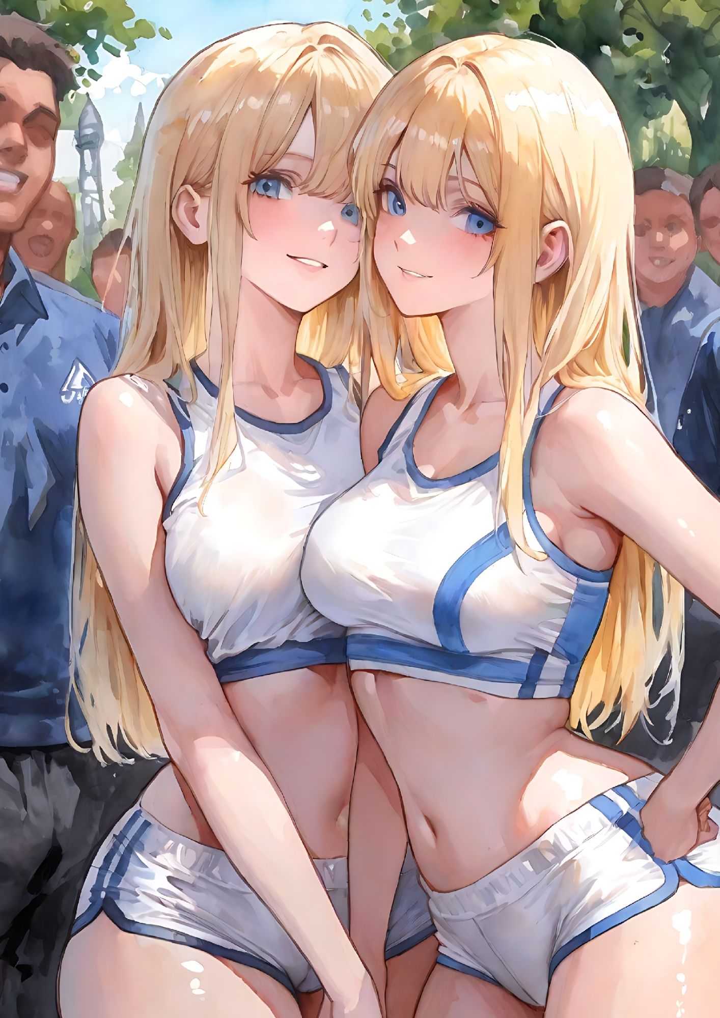 Hentai manga Girls,The blonde twins are never bored, 300 images.
