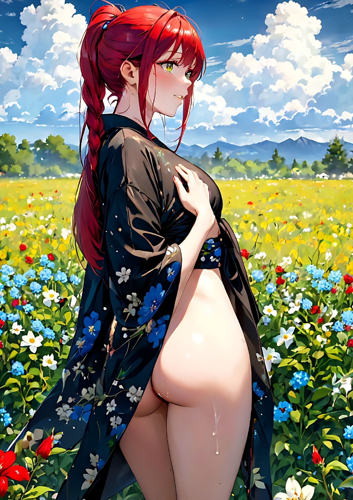 Hentai manga girls, among flowers, 160 images.