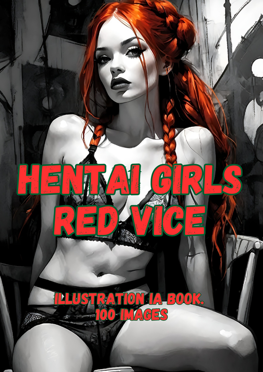 Hentai manga girls, red vice, 100 images.