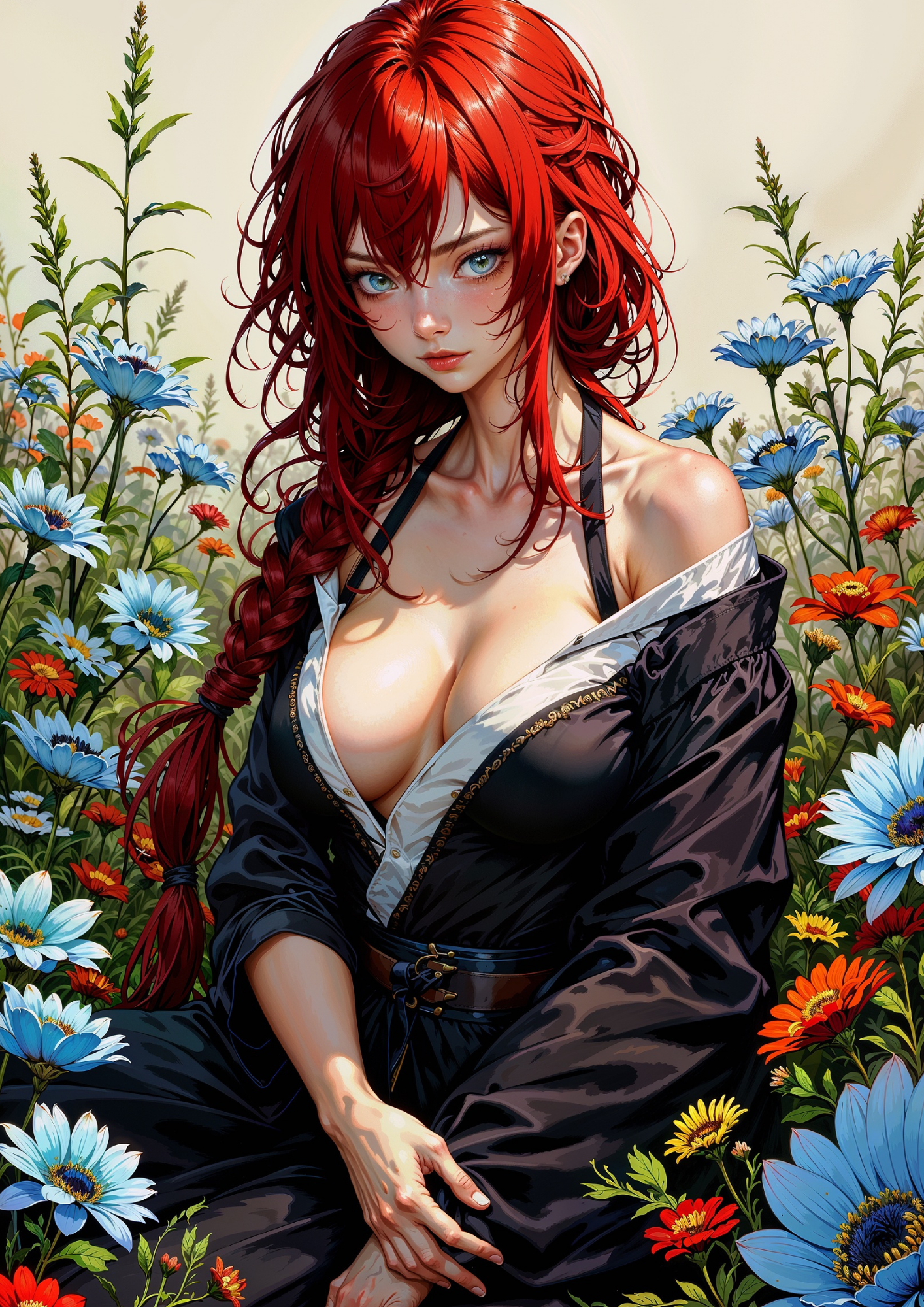 Hentai manga girls, among flowers, 160 images.