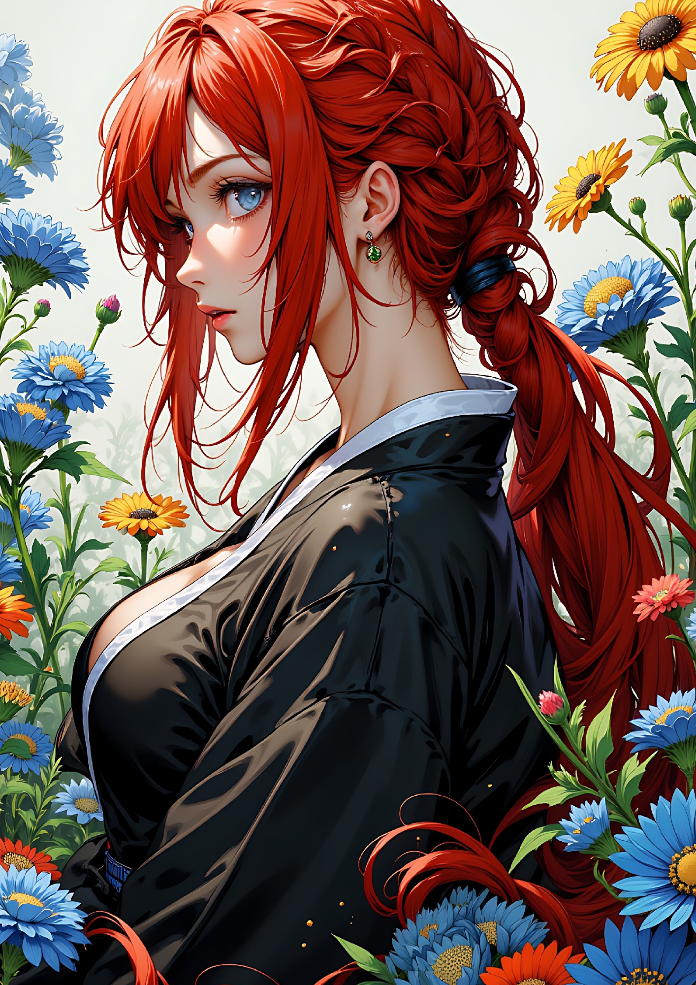 Hentai manga girls, among flowers, 160 images.