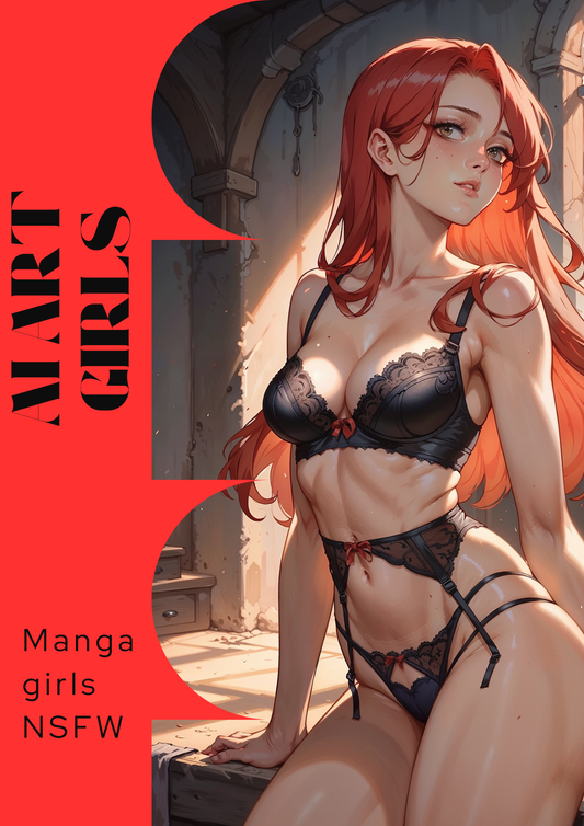 Hentai manga girls, Red. 100 images.