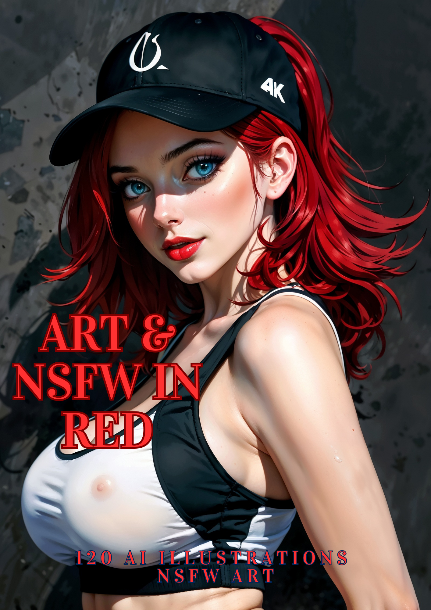 Hentai manga girls, art in red, 120 images