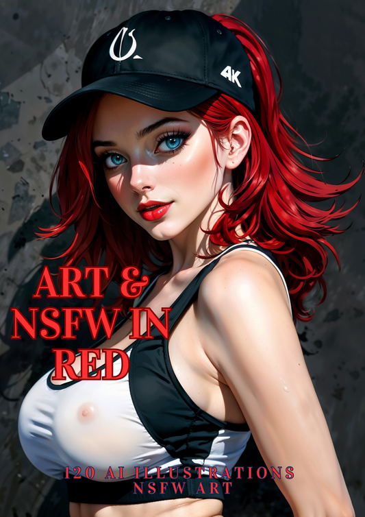 Hentai manga girls, art in red, 120 images