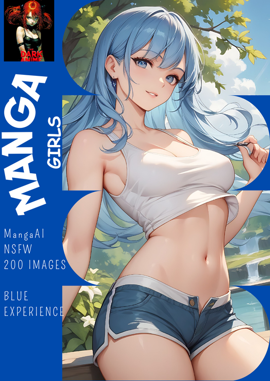 Hentai manga girls, blue experience, 200 images.
