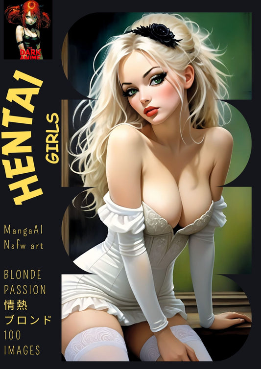 Hentai manga girls, blonde passion, 100 images