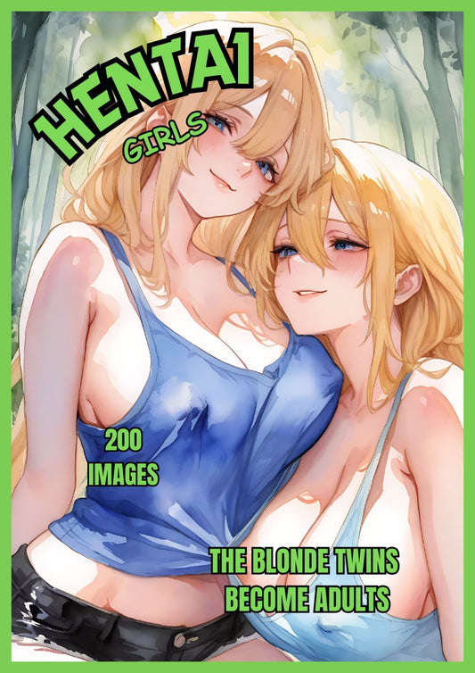 Hentai manga girls, The blonde twins become adults, 200 images.