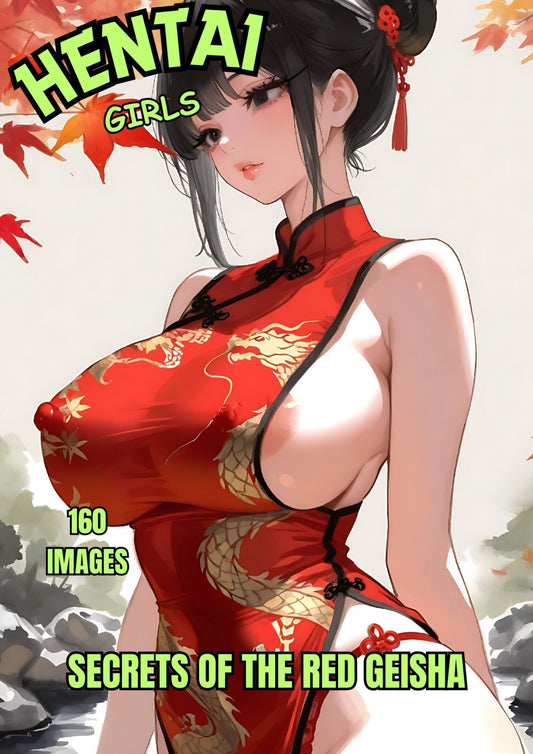 Hentai manga girls, red geisha, 160 images.